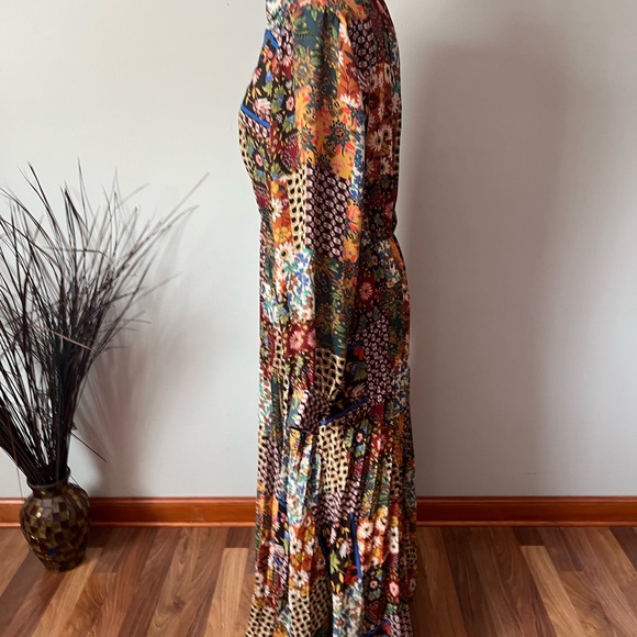 Emma & Michele Multicolor Floral Maxi Dress with pleated skirt vintage inspired - Picture 8 of 14